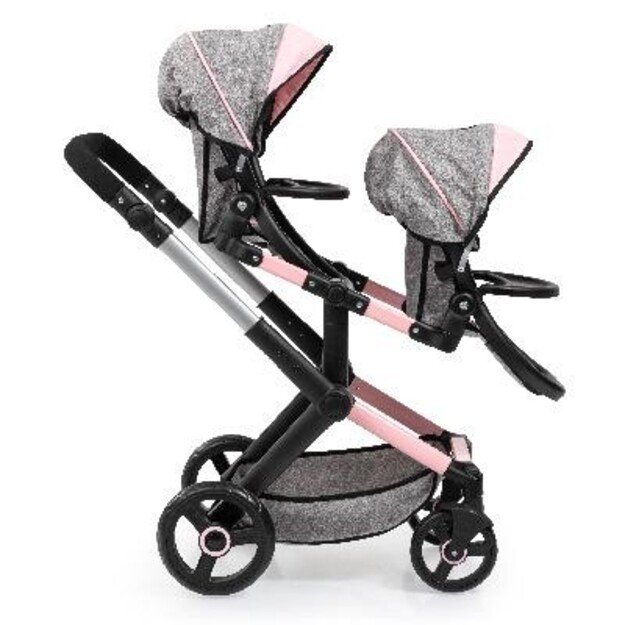 Bayer - Dolls Twin Pram Xeo - Grey (26733AA)