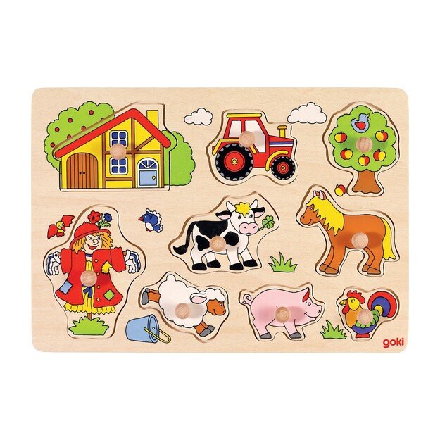 GOKI - Farm VI & African baby animals, Lift-out puzzle (1240248/1240242)