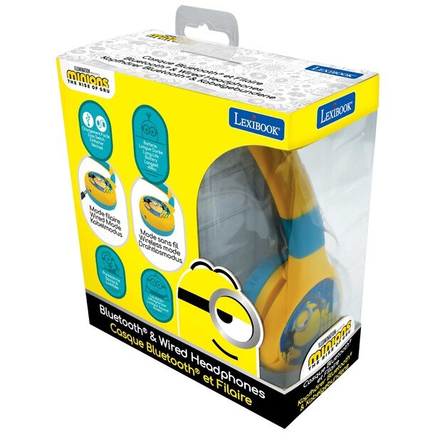 Lexibook - Minions 2 in 1 Bluetooth® Headphones (HPBT010DES)