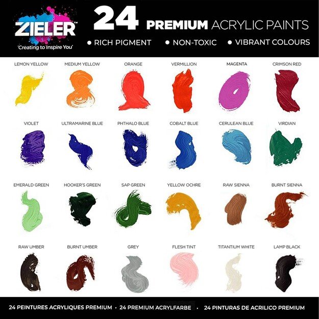 Zieler - Premium Acrylic Paint 24 pcs. (607290014)