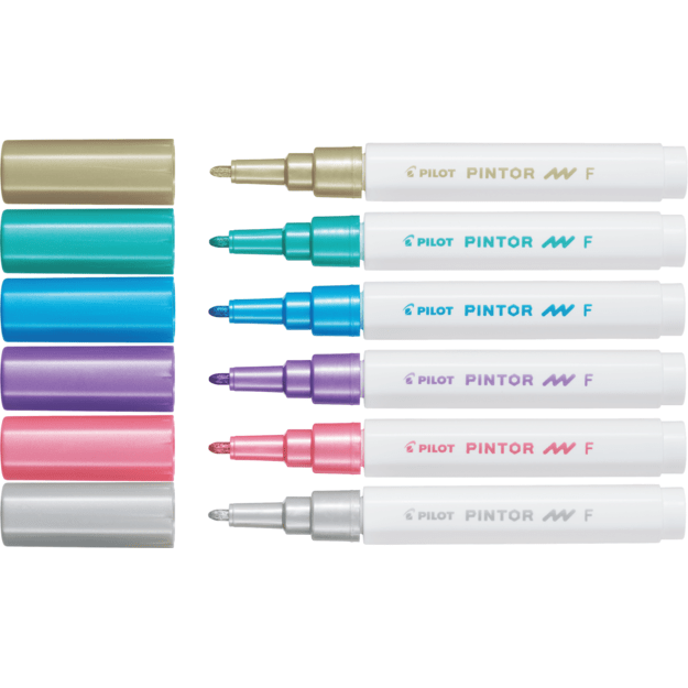 Pilot - Pintor Marker Fine Metal Mix 6 colors (Fine Tip)
