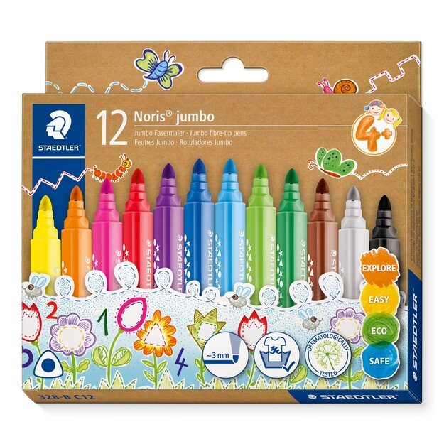 Staedtler - Noris Jumbo Markers, 12 Pcs (328-B C12)