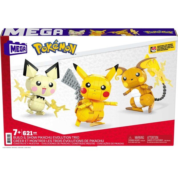 MEGA Contrux - Pokemon build and show Pikachu Evolution Trio (GYH06)