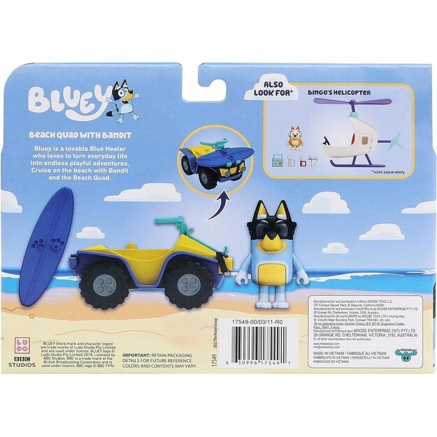 Bluey - Figure and Vehicle - Beach Quad ( 90183 )