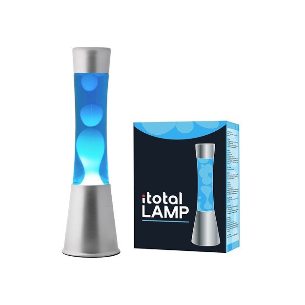 iTotal - Lava Lamp 40 cm - Silver Base, Blue Liquid and White Wax (XL1791)