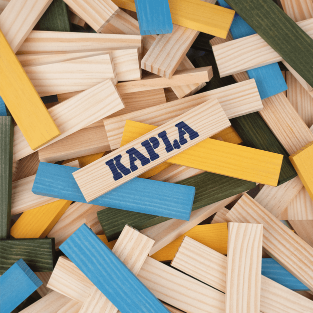 Kapla - 120 Box - Natural, Light Blue, Yellow & Green