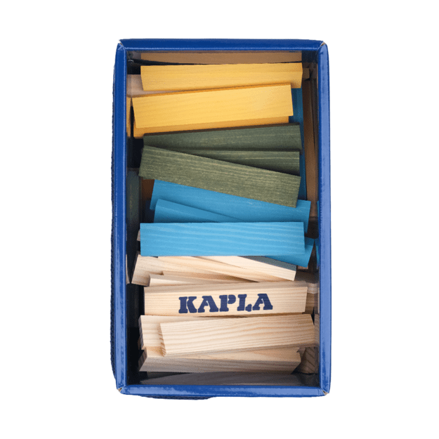 Kapla - 120 Box - Natural, Light Blue, Yellow & Green