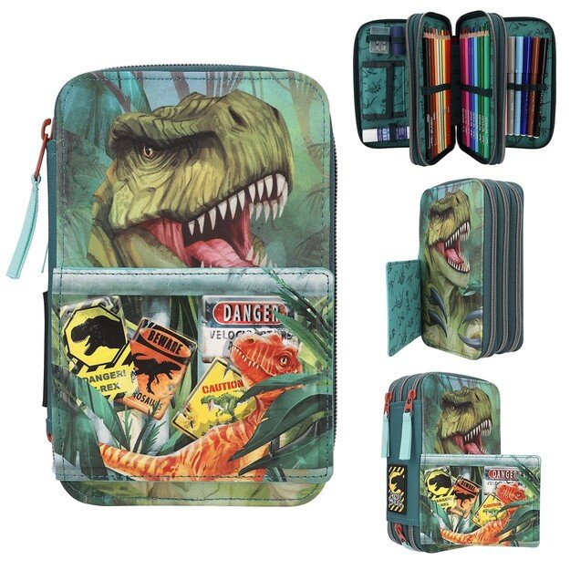 Dino World - Triple Pencil Case danger ( 0411757 )