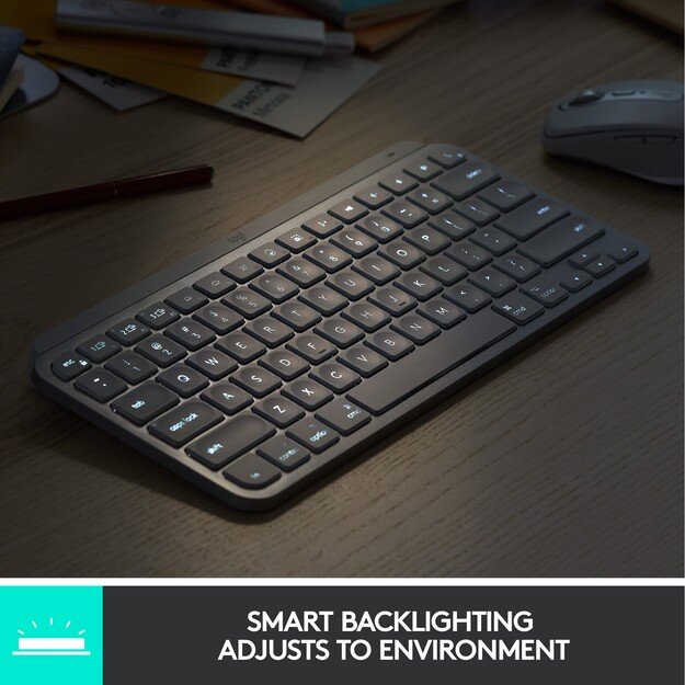 Logitech - MX Keys Mini For Mac Minimalist Wireless Illuminated Keyboard - Nordic Layout