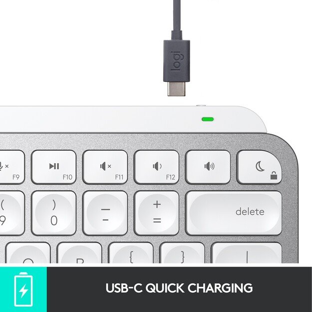 Logitech - MX Keys Mini For Mac Minimalist Wireless Illuminated Keyboard - Nordic Layout