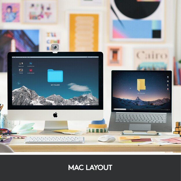 Logitech - MX Keys Mini For Mac Minimalist Wireless Illuminated Keyboard - Nordic Layout