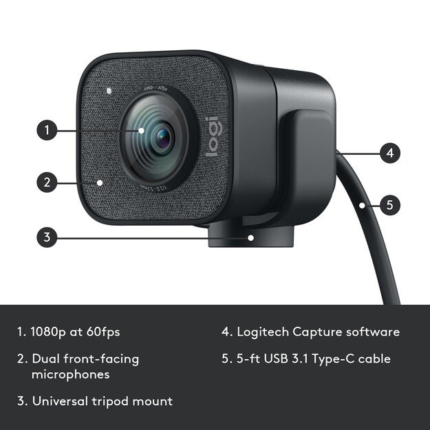 Logitech - STREAMCAM Graphite