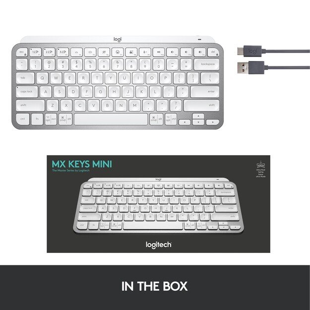 Logitech - MX Keys Mini Minimalist Wireless Illuminated Keyboard - Nordic Layout