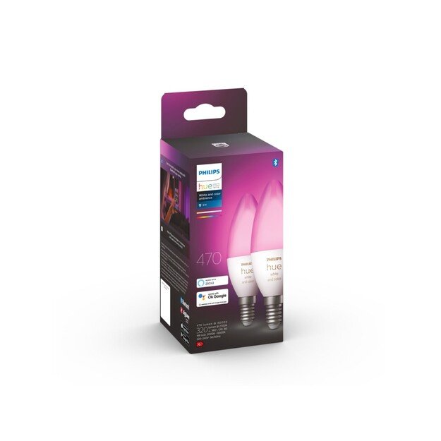 Philips Hue - E14 2-Pack Bulb -  White and Color Ambiance