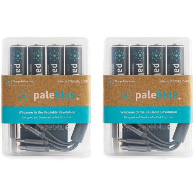 Pale Blue - USB-C Rechargeable AA Batteries - 4 Pack