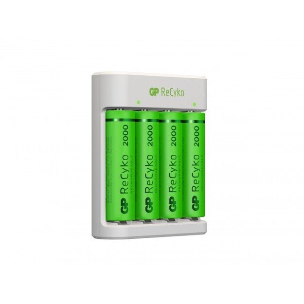 GP - ReCyko Battery Charger E411 USB - incl. 4 x AA 2100 mAh Batteries