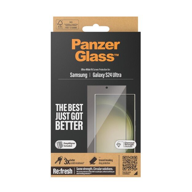 PanzerGlass - Screen Protector Galaxy S24 Ultra Ultra-Wide Fit wA