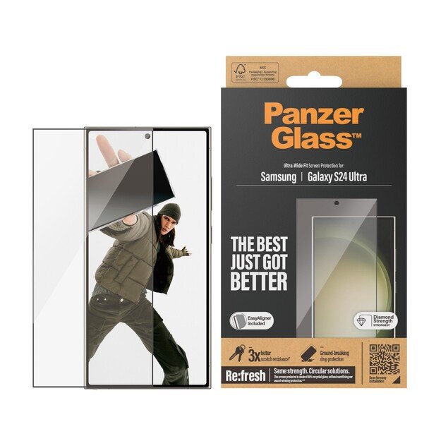 PanzerGlass - Screen Protector Galaxy S24 Ultra Ultra-Wide Fit wA