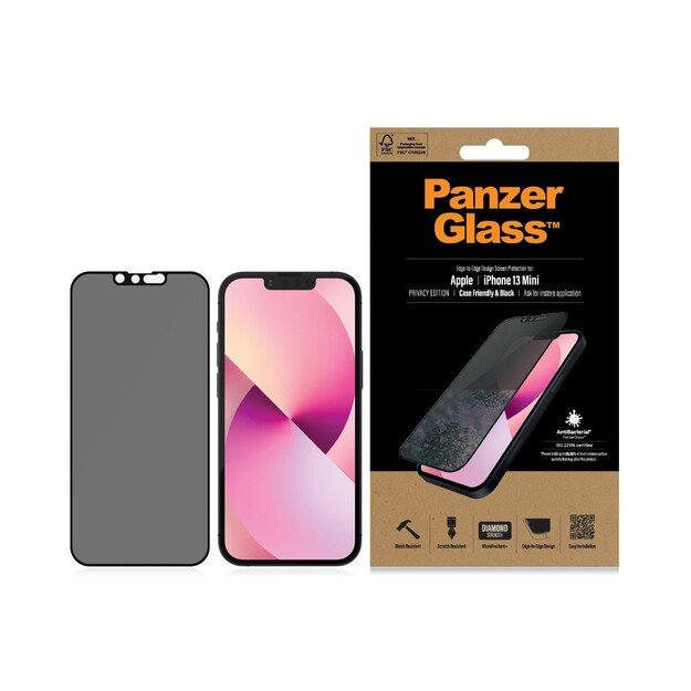 PanzerGlass - Privacy Screen Protector Apple iPhone 13 Mini - Edge-to-Edge