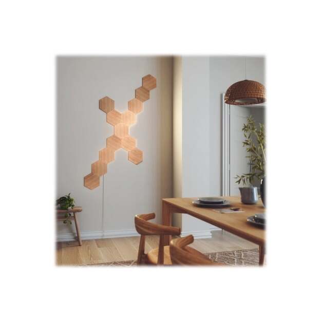 Nanoleaf - Elements - Wood Look Hexagons Starter Kit- 13 Panels