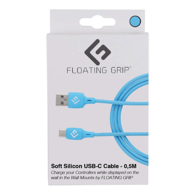 Floating Grip 0,5M Silicone USB-C Cable (Blue)