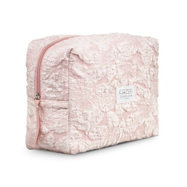 Karen - Toiletry Bag - Pink Brocade