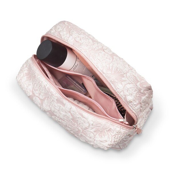 Karen - Toiletry Bag - Pink Brocade