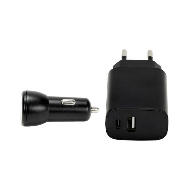 Speedlink - Wall & Car Charger Set USB-A & USB-C 15W, black