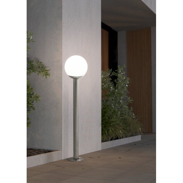 EGLO - Nisia-Z outdoor floor lamp stainless steel and white H98 - RGB + TW - Zigbee, Bluetooth