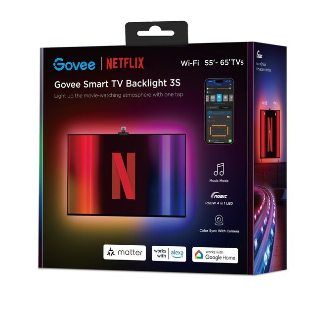 Govee - TV Backlight 3 Lite (55–65 inch) - Netflix Edition – Elevate Your Viewing Experience