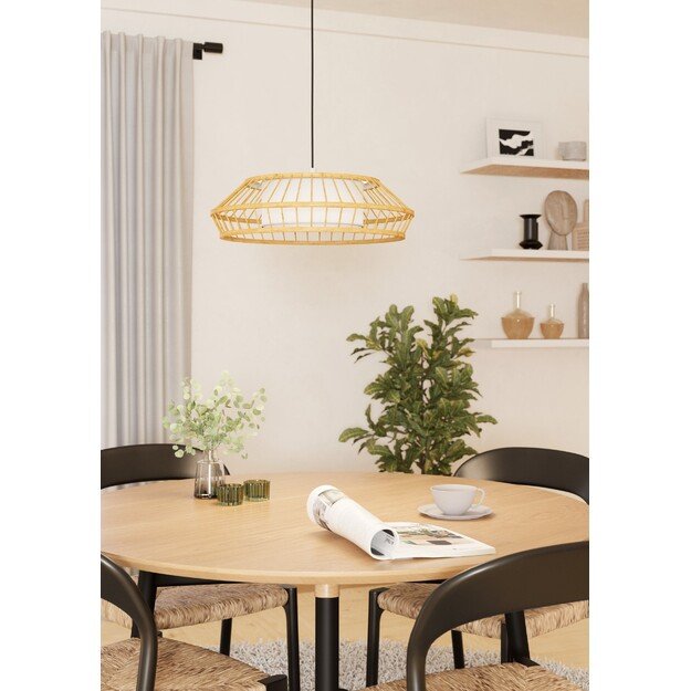 EGLO - Yuku-Z pendant lamp bamboo Ø46 - RGB + TW - Zigbee, Bluetooth