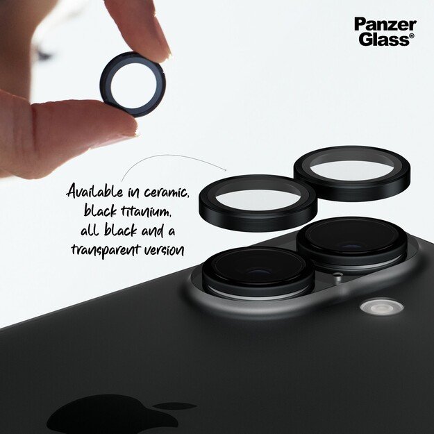 PanzerGlass - Hoops Lens Protector - iPhone 16/iPhone 16 Plus - Black