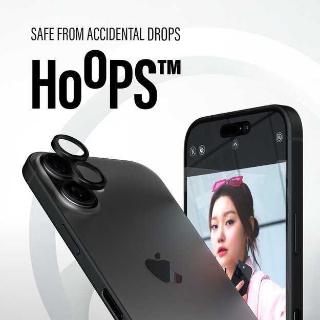 PanzerGlass - Hoops Lens Protector - iPhone 16/iPhone 16 Plus - Black