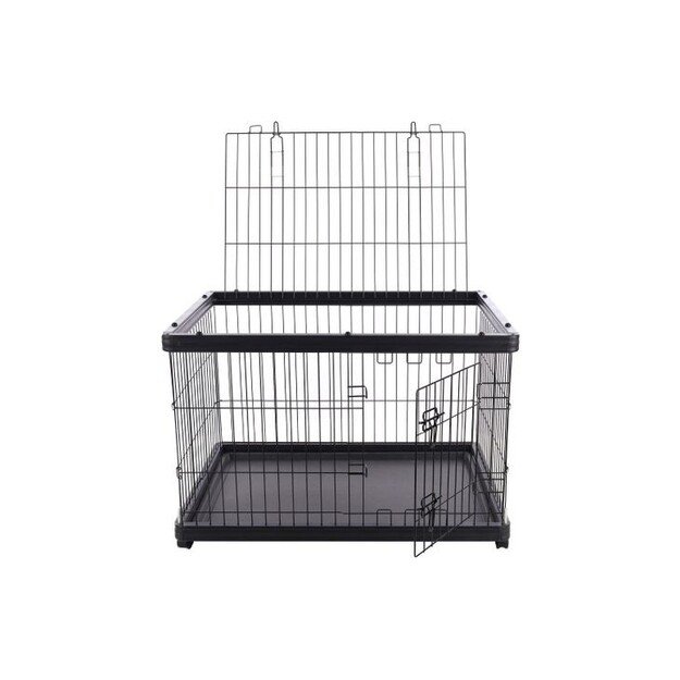 FLAMINGO - Dogkennel on Wheels Pasy - Black - 97,5 x 66.5 x 69cm