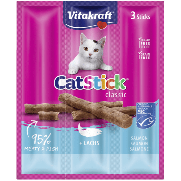 Vitakraft - Cat Stick salmon MSC  3 sticks- (39314)