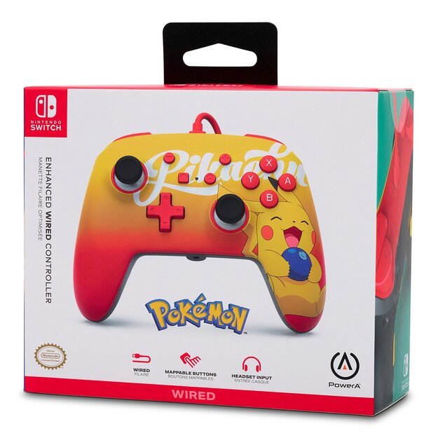 PowerA NSW ENH Wired Controller - Oran Berry Pikachu /Nintendo Switch