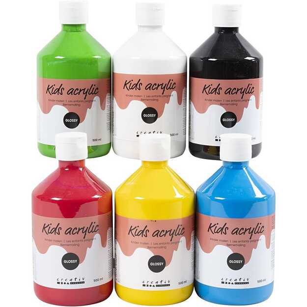 A-Color - Acrylic Paint - Glossy - 6 x 500 ml (32032)