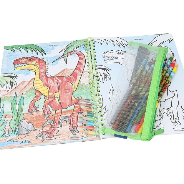 Dino World - Colouring Book with Coloured Pencils - (412746)