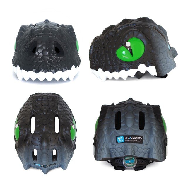 Crazy Safety - Black Dragon Children's Bike Helmet - (100201-01-M)