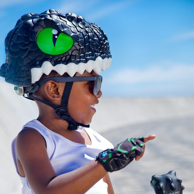 Crazy Safety - Black Dragon Children's Bike Helmet - (100201-01-M)