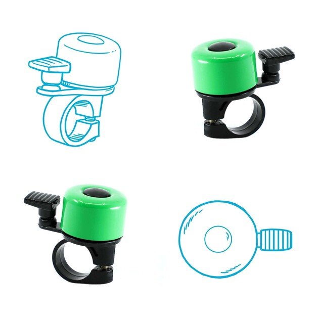 Crazy Safety - Green Bicycle Bell for Kids and Adults - Green - Unisize