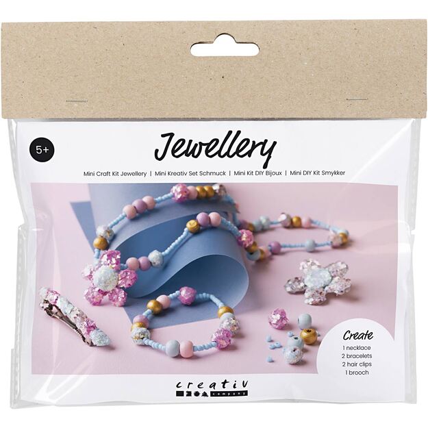 Mini Craft Kit - Jewellery, blue, light blue, pastel pink, 1 pack (977747)