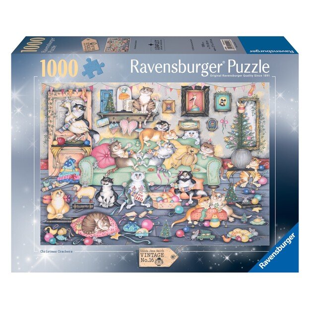 Ravensburger - Puzzle Crazy Cats Christmas Crackers 1000p (12001244)