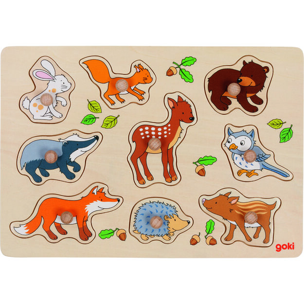 Goki - Forest animals, lift-out puzzle (57387)