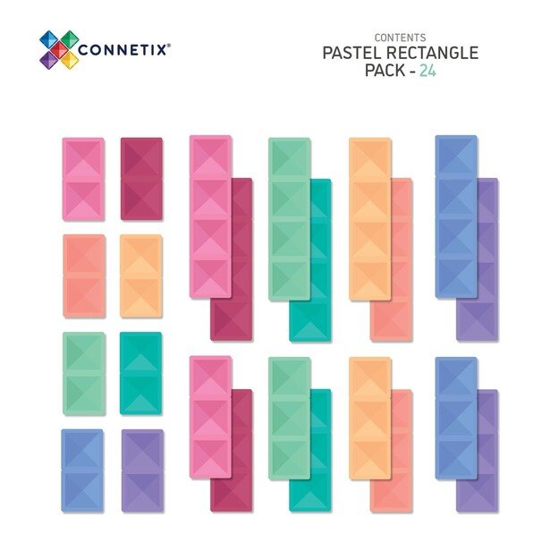 Connetix - Pastel Rectangle Pack 24 Pieces (CT-P-00024-RE)