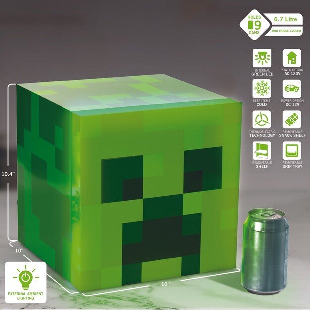 MINECRAFT CREEPER BLOCK- MINI COOLER 6.7L