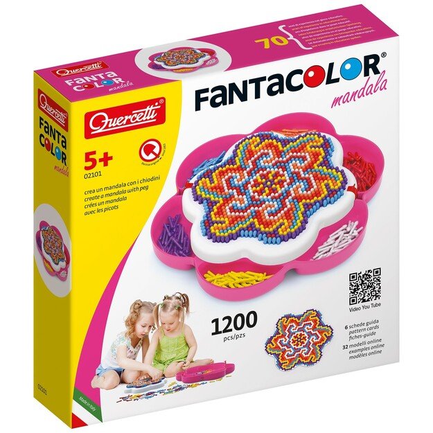 Quercetti - FantaColor Mandala Daisy peg mosaic - 1200 pieces  - (QU-2101)