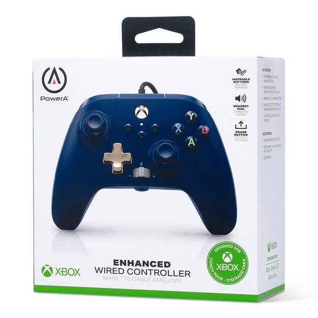 PowerA Enhanced Wired Controller - Xbox Series X/S - Midnight Blue