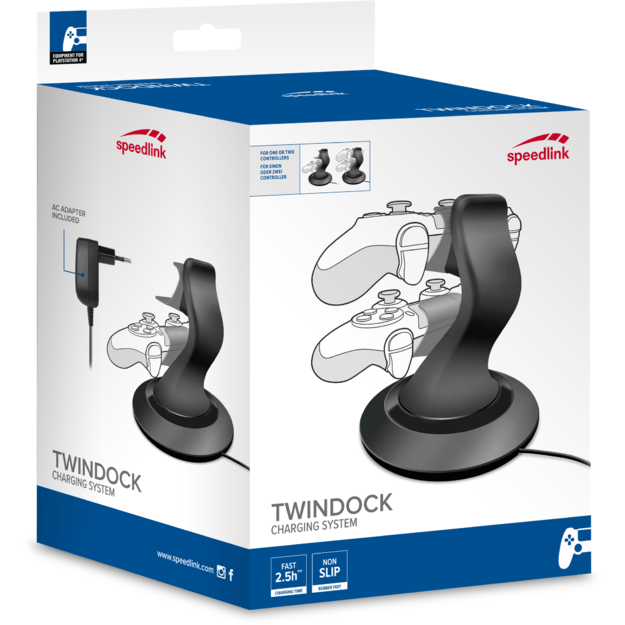 Speedlink - TwinDock Charging System for PS4, Black