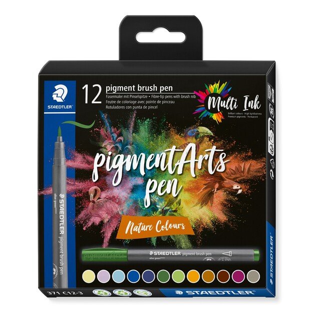 Staedtler - Brush Pen Pigment Nature, 12 pcs (371 C12-3)